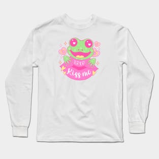 Frog In Love XOXO Kiss Me Happy Valentines Day Long Sleeve T-Shirt